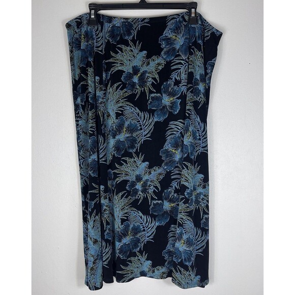 Vintage Renaissance Maxi Skirt Size 1X Whimsigoth Black Blue Gold Fairygrunge - Picture 1 of 10